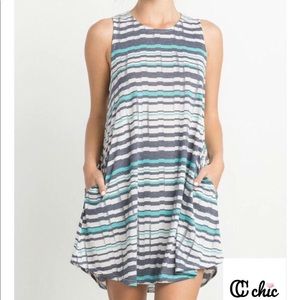 Seafoam green striped dress